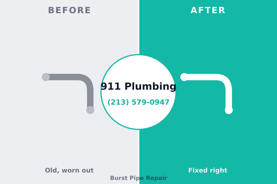 Before and after: plumbing repair Clovis, CA